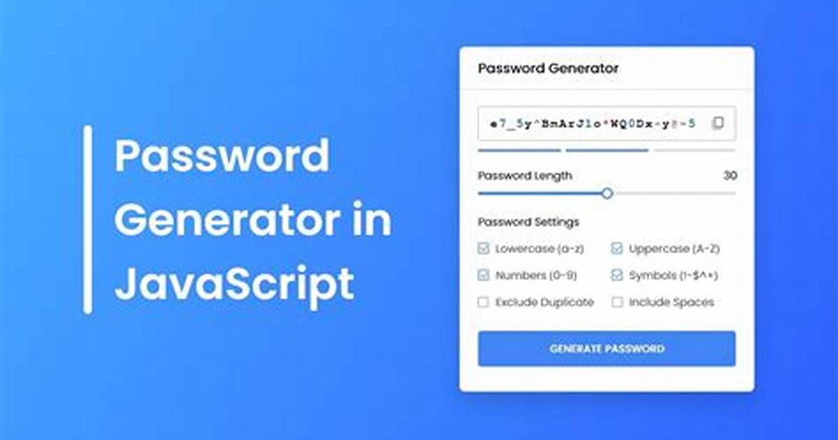 Javascript Password Generator