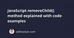 Javascript removeChild Not Working