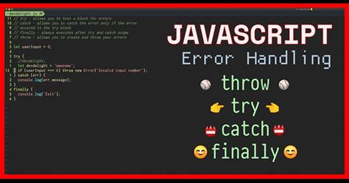 Javascript Throw Error