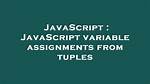 Javascript Variable Assignments from Tuples