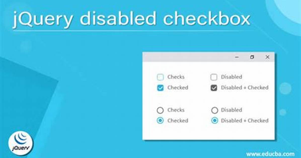JQuery - Checkbox Enable/Disable