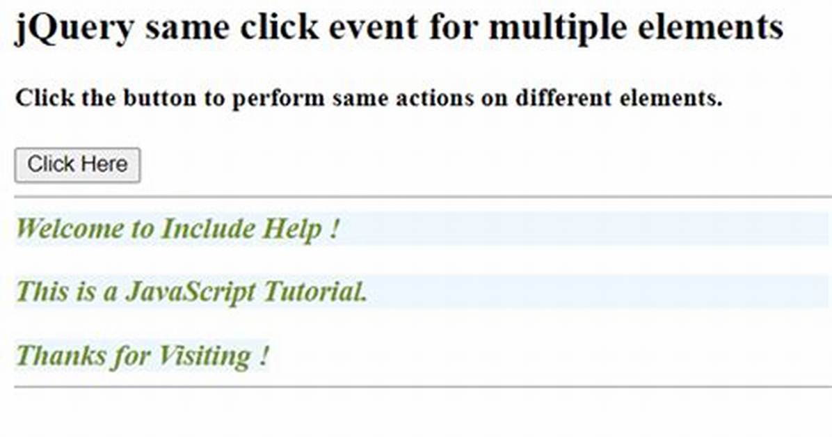 JQuery $(". Class"). Click(); - Multiple Elements, Click Event Once