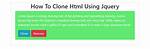 Jquery Clone Element