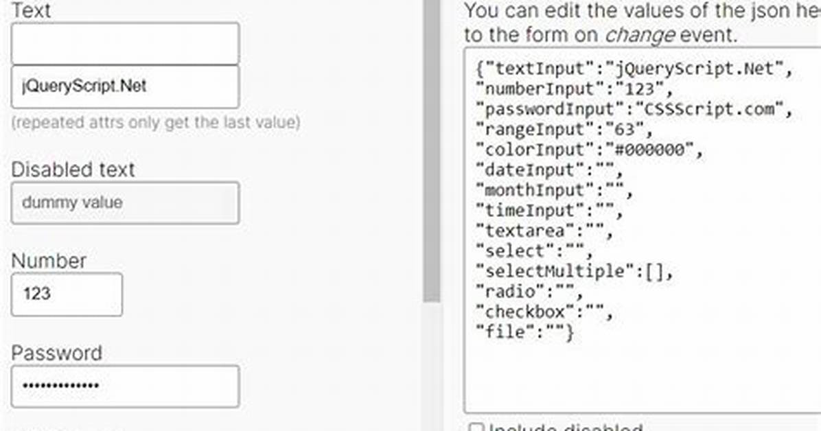 Jquery Get All Input from Specific Form