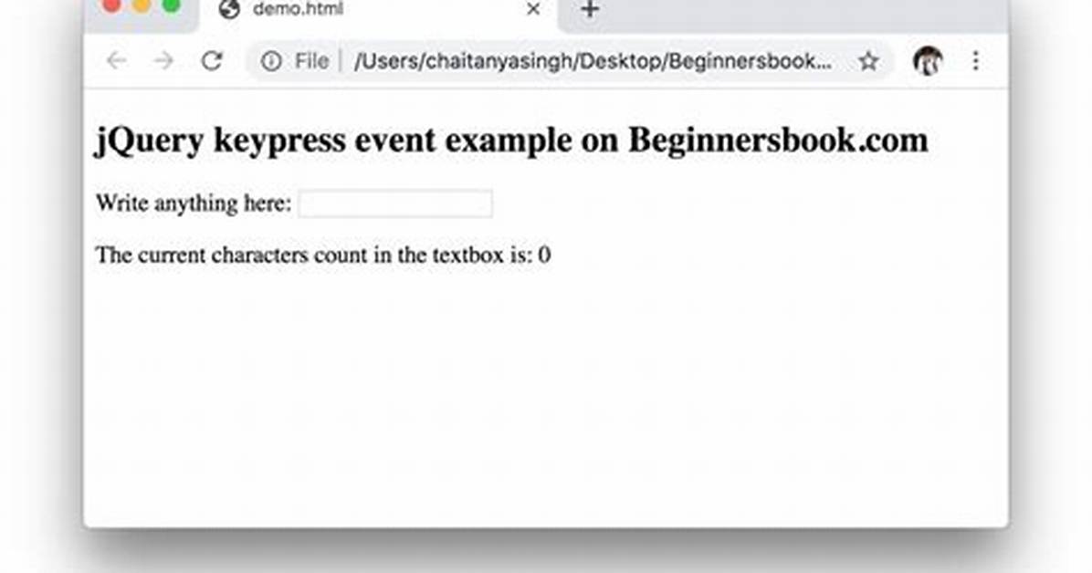 JQuery 'Input' Event
