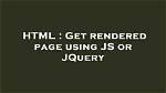 Jquery Inserted Html Is Rendered as a Raw Text