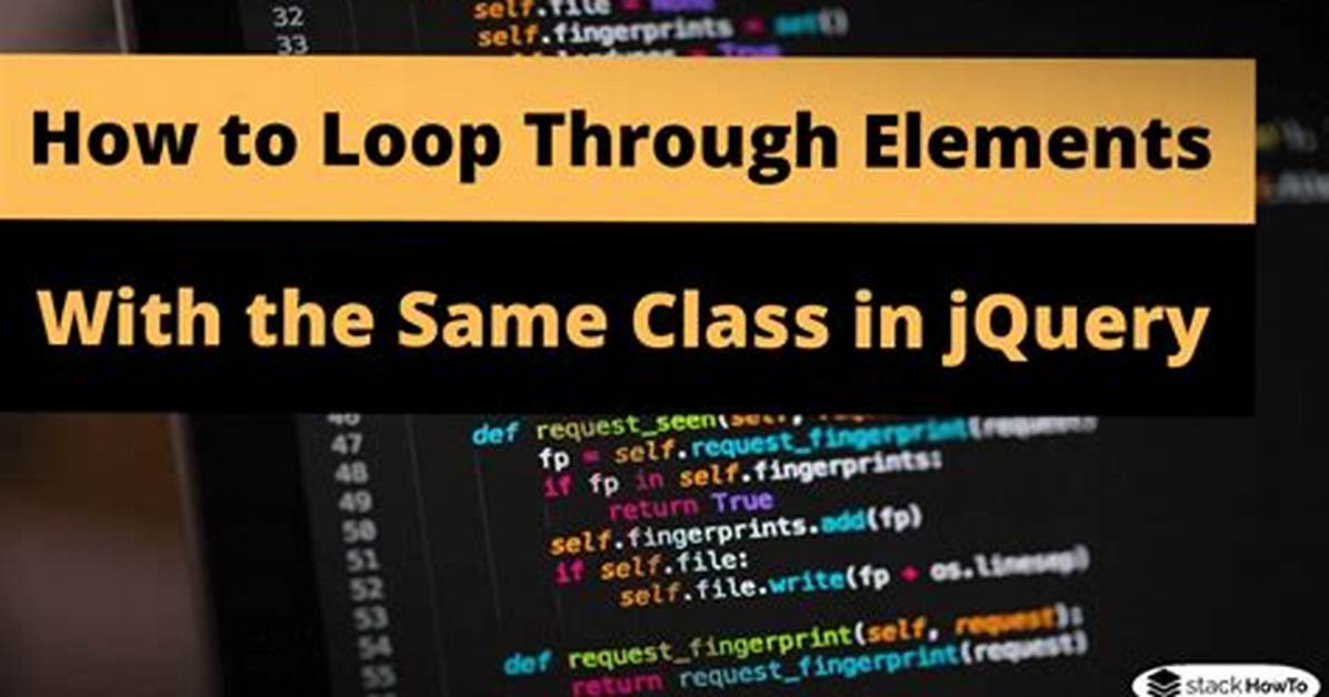 JQuery to Loop Through Elements with the Same Class