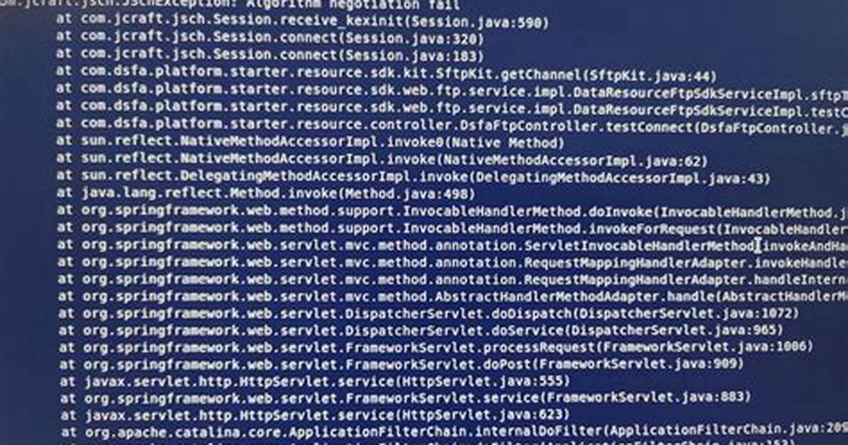 Jschexception: Algorithm Negotiation Fail