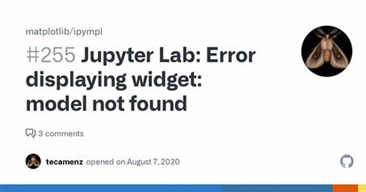 Jupyter-Matplotlib: Error Displaying Widget: Model Not Found