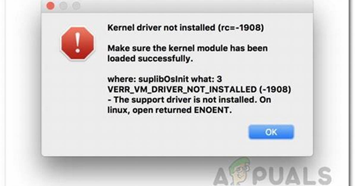 Kernel Driver Not Installed (Rc=-1908) on Fedora 32