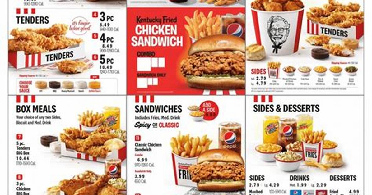 Kfc Menu Meals