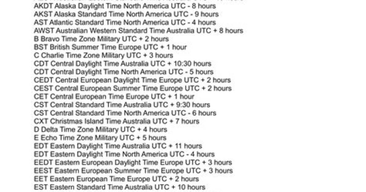 La Time Zone: Abbr.