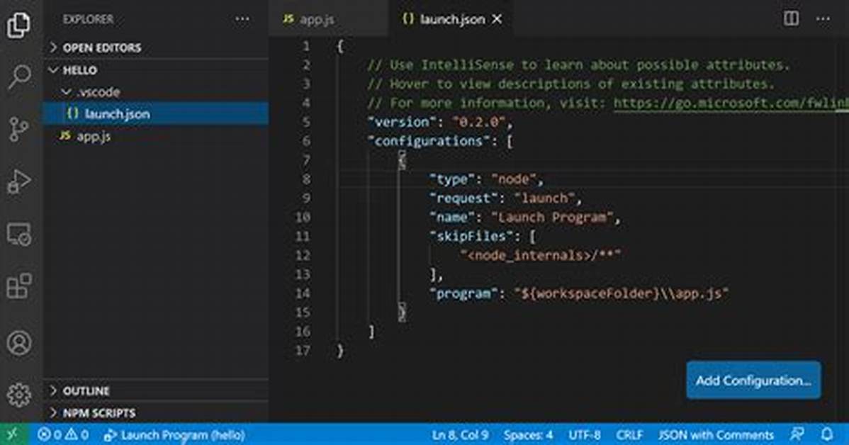 Launch. Json in Visual Studio Code