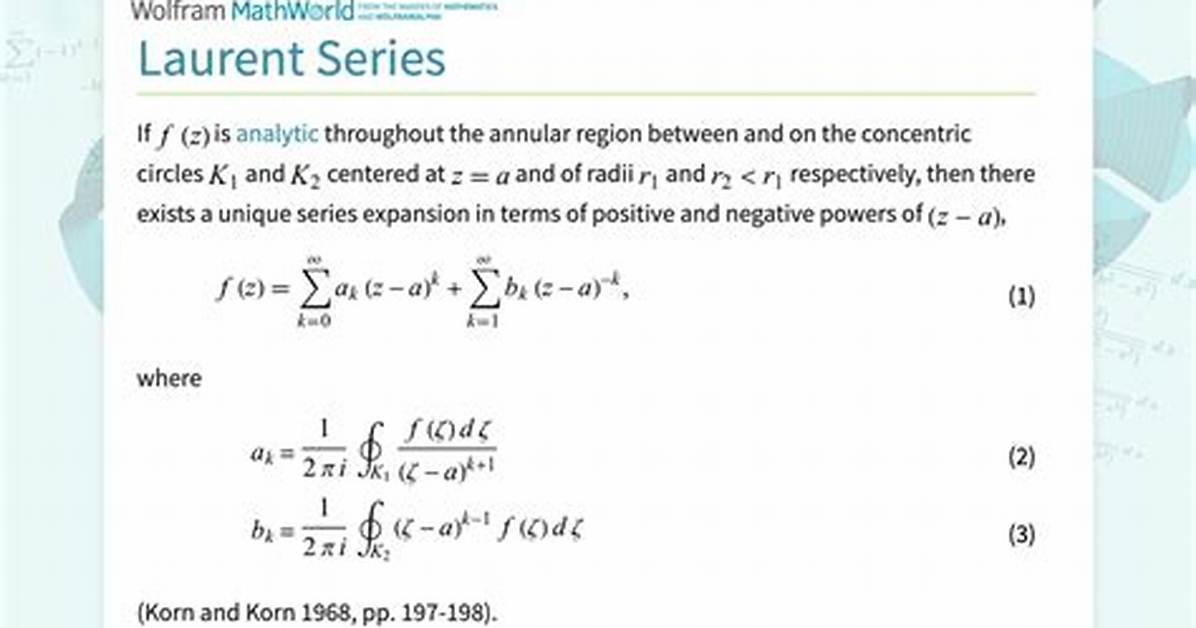 Laurent Series Problems