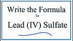 Lead Iv Sulfate