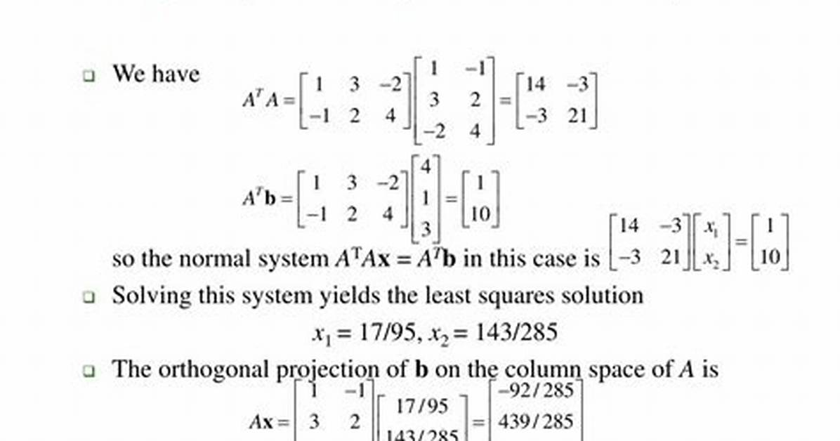 Least Square Solution