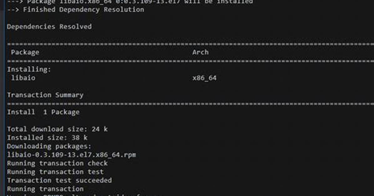 Libaio. So.1: Cannot Open Shared Object File