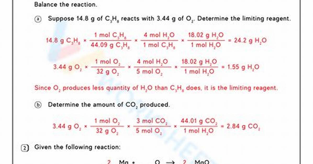 Limiting Reactant Problems