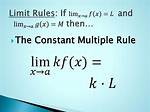 Limits Constant Multiple Rule