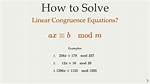 {Linear Congruence}