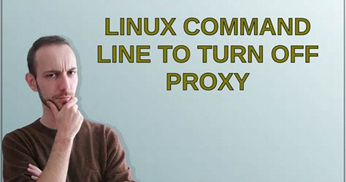 Linux Command Line to Turn off Proxy