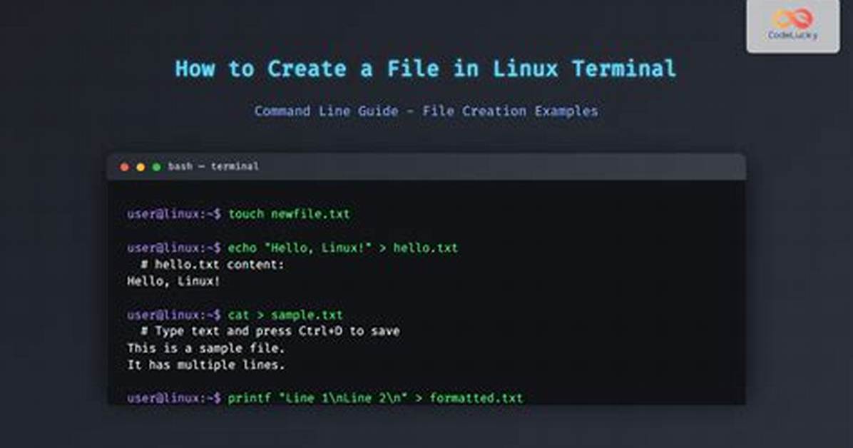 Linux How to Create a File?