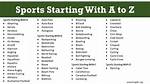List of Sports Names from A–Z & Terms