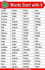 List of Words Starting with 'Vane'