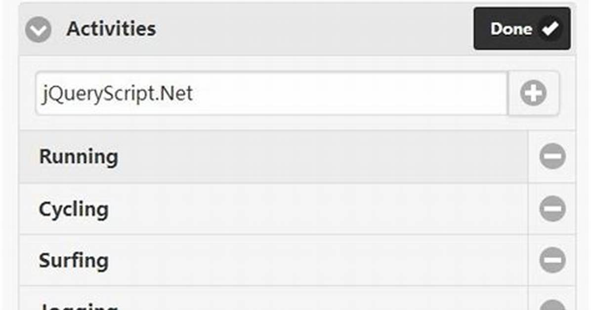 Listview in Html/Javascript