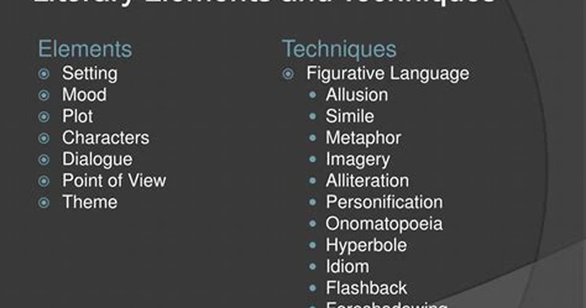 Literary Elements and Techniques