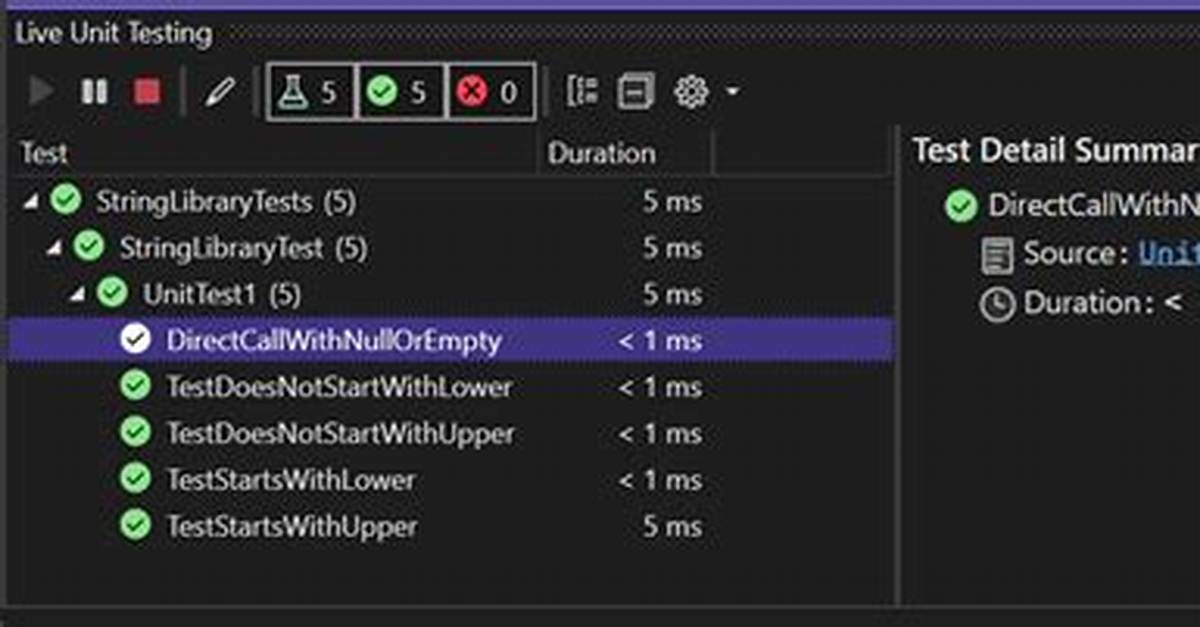 Live Unit Testing Exclude Tests