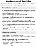 Loan Processor Job Description