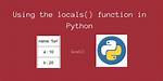 Locals Python