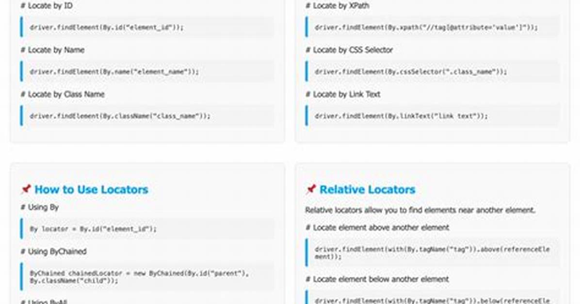 Locators in Selenium