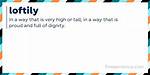 Loftily Definition