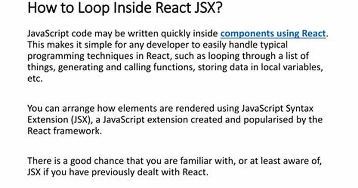 Loop Inside React Jsx