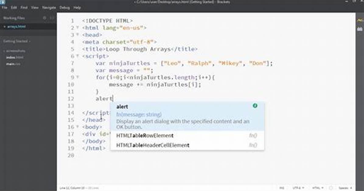Loop Through an Array in Javascript