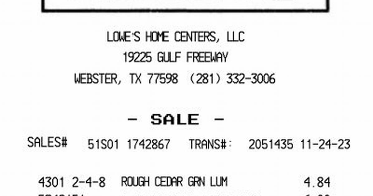 Lowes Receipt