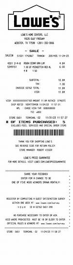 Lowes Receipt