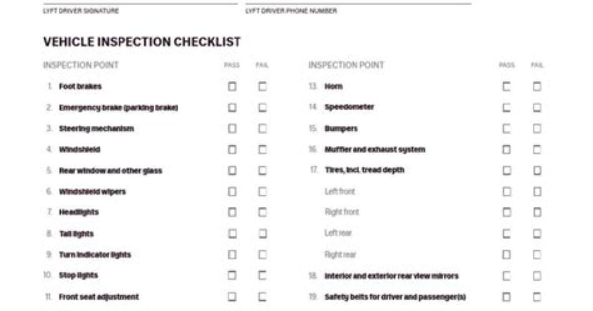 Lyft Inspection