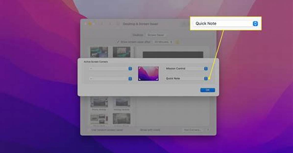 Mac: Turn off Quick Note Hot Corner in macOS Sonoma 2024