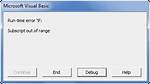 Macro Run-Time Error '9': Subscript out of Range