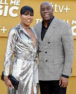 Magic Johnson's Son Ej Turns up the Heat in Black Cleavage-Baring Dress with Long Slit in New Pics