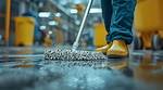 Maintenance Worker with a Mop