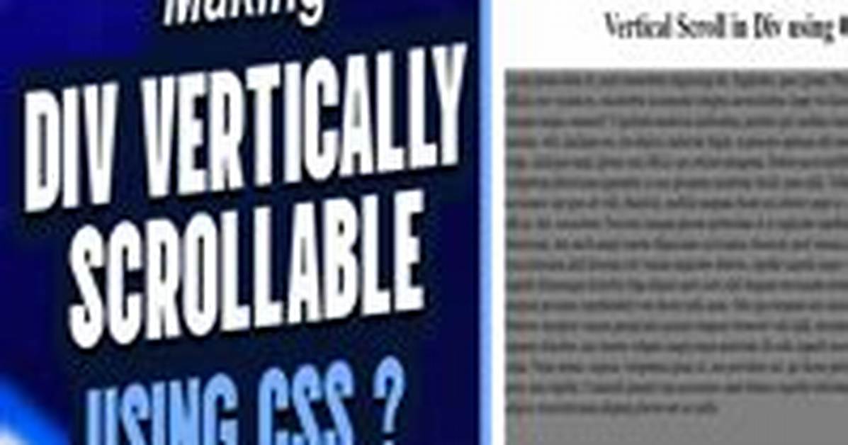 Making a Div Vertically Scrollable Using Css