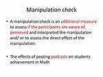 Manipulation Check