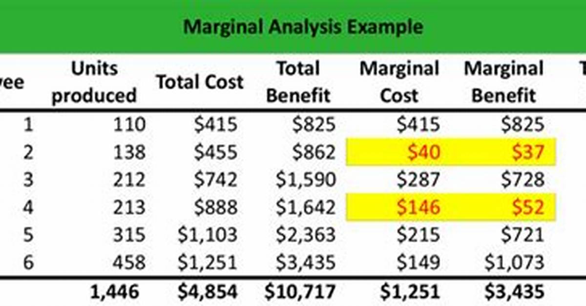 Marginal Analysis Example