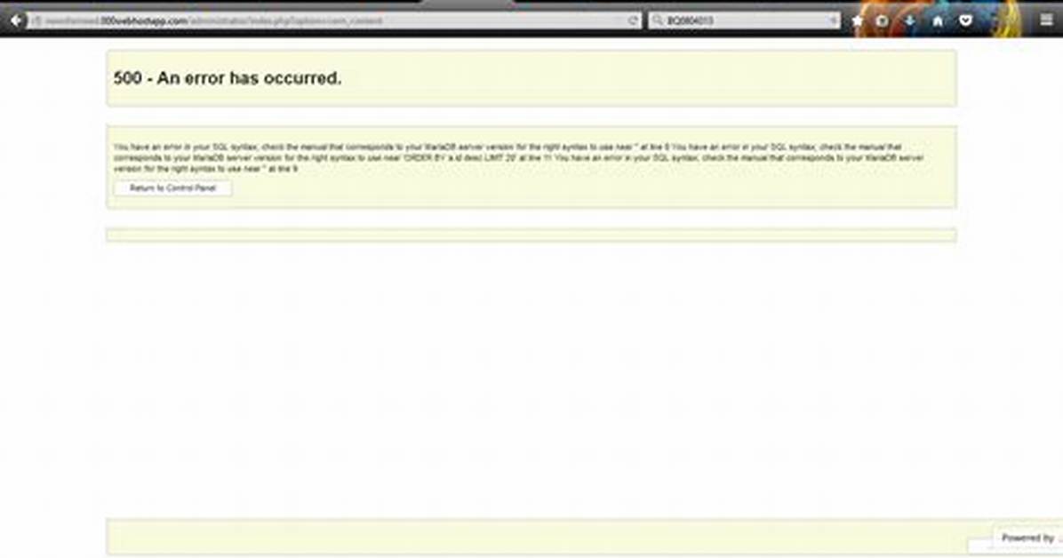 Mariadb-Server Syntax Error