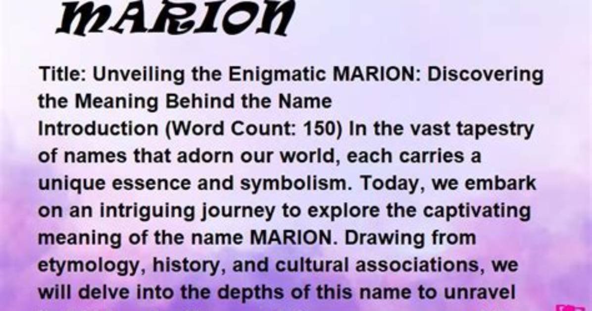 Marion Name