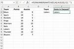 Match If Statement Excel